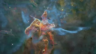 NASA Carina Nebula 20th Anniversary Hubble flythrough looped to music from Synergy Cord