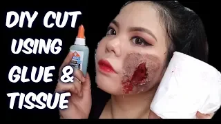 DIY CUT/BLEEDING WOUND USING TISSUE AND GLUE