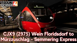 CJX9 (2975) Wein Floridsdorf to Mürzzuschlag - Semmering Express - Semmeringbahn - 4024 - TSW4