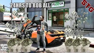 ROBBING ALL FLEECA BANKS IN 24 HOURS (GTA 5 CJ MODS) 4K