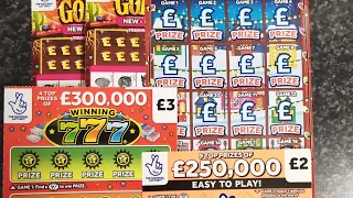 mix £5 £3 £2 scratch cards £20 in play