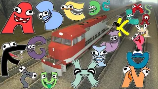 DESTROY ALL 3D ALPHABET LORE FAMILY in RIDE TRAIN - Garry's Mod