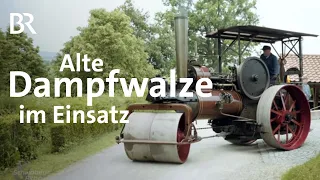 Alte Dampfwalze im Einsatz: Feldweg warten mit historischem Gerät | Schwaben & Altbayern | BR