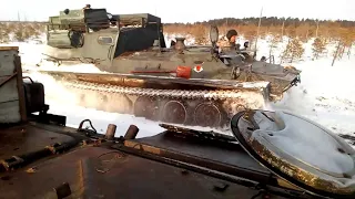 Работа на авто зимнике  на танках мтлб.