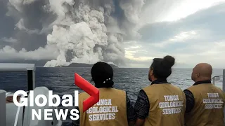 Tonga underwater volcano eruption triggers tsunami advisories