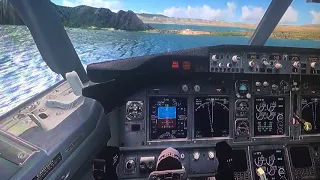 Cockpit view of visual approach into Gibraltar