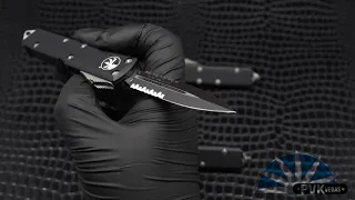 Microtech UTX-85 Double Edge Overview Plain, Partial and Full Serrated