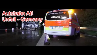 Autobahn A8 - Unfall/Accident Germany