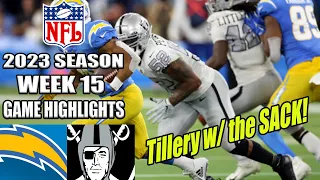 Raiders vs Chargers WEEK 15 Full Game (12/14/23) | NFL Highlights 2023