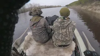 Охота на утку в Якутии. Весна. Duck hunting for river Lena