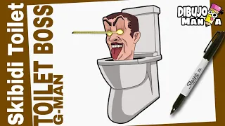 COMO DIBUJAR A TOILET BOSS G-MAN  de SKIBIDI TOILET | FÁCIL | PASO A PASO | how to draw toilet boss