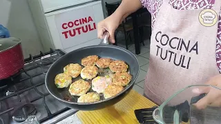 Tortitas de carne molida de cerdo con un toque de chipotle 😋🐷🥑🍅🥬🌶🥒🥕| Cocina Tutuli