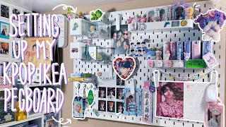 a kpop wall makeover ✿ ikea skadis pegboard setup, decorating, desk tour + shopping vlog ~