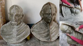 Fiberglass Piece Mold Process | 5 part dai making | fiber sancha | Gandhi ji mold | Art Tech