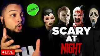 SCARY AT NIGHT *LIVESTREAM* HALLOWEEN FRANCHISE , SCREAM 7 , TERRIFIER 3 & STRANGERS CHAPTER 1