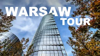 Walking Tour Downtown, Wola - Warsaw City Poland, 4K 60fps, City Walk - Travel Walk Tour,