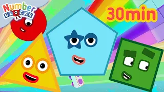 Geometry Fun Compilation for Kids! | Learn to count | Colourful Maths 123 | @Numberblocks