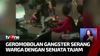 Bikin Resah! Gerombolan Gangster Bersenjata Tajam Serang Permukiman Warga | Kabar Pagi tvOne
