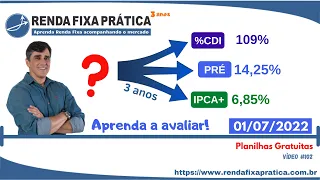 Onde investir na Renda Fixa: Prefixado, CDI/Selic ou IPCA+? → 01/07/2022 - Vídeo 102