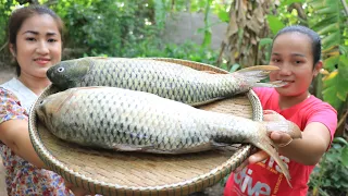 Giant Fishes Cooking / Fish Soup And Grilled Fish With Aluminium Foil