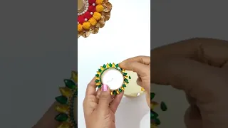 Beautiful DIY Candles For Diwali Decorations🎀 #viral #ytshorts #craft #diy #diwalidecor #shorts