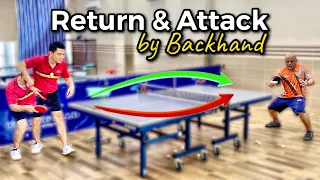 How to return & attack a variety of fast spins long serves with Short Pips | Top Veterans