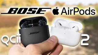 Bose Quietcomfort earbuds 2 vs Airpods pro 2 - Sound Test, Pros, & Cons.