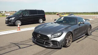 WORLD'S FASTEST V-CLASS! 585HP V8 Biturbo GAD Motors Mercedes-Benz Vito vs Mercedes-AMG GT R