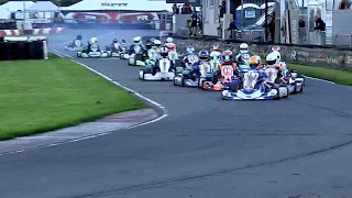 2020 London Cup, Junior Rotax Final with battles throughout the field.