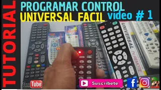 Como Programar Un Control Universal..MUY FACIL en 2 minutos (programar control remoto sin código) #1