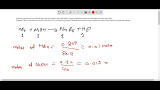 Aqueous hydrobromic acid HBr will react with solid sodium hydroxide NaOH