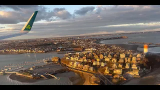 Beautiful landing into Boston during golden hour  - Aer Lingus Airbus A321LR