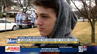 Students caught handing out 'N-word passes' at school