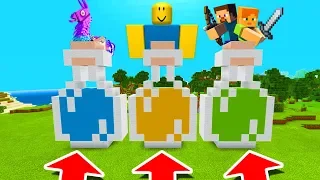 Minecraft PE : DO NOT CHOOSE THE WRONG POTION! (Fortnite, Roblox & Minecraft)