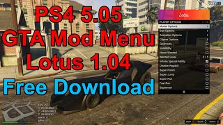 PS4 Mods 5.05 - GTA 5 Mod Menu "Lotus 1.04" + Download