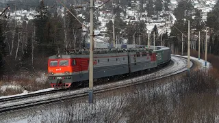 Train videos. Freight trains in Russia - 85.