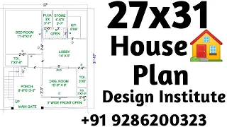 27x31 House plan design🏠|Design Institute | +919286200323