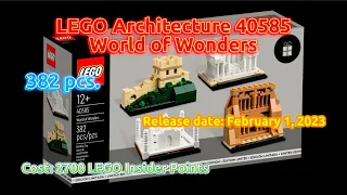 LEGO Speed Build & Review - 40585: LEGO Architecture - World of Wonders (Complete Build + Review)