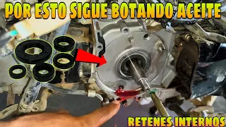 POR QUE MI MOTO BOTA ACEITE AL PISO Y YA CAMBIE RETENES 🤔 MIRA LA SOLUCIÓN /RETENES INTERNOS 🔧