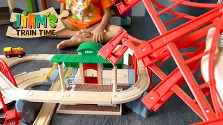 Extending our Brio World 33052 Deluxe Railway Set with Bridges | Wooden Trains for Kids (Part 1)