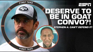Stephen A. can’t defend putting Aaron Rodgers in the GOAT conversation 👀 | First Take