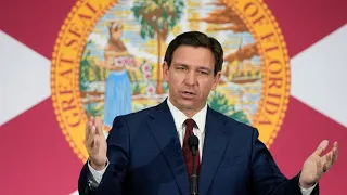 Gov. DeSantis holds a briefing at the state's emergency operations center ahead of T.S. Idalia