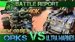 Orks vs Ultramarine Warhammer 40K battle report 1750 points