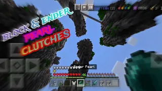 Block & ender Pearl Clutches// MCPE Hive Skywars//1.20 pvp Montage