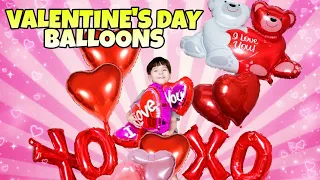 BALLOONS for Valentine Day Inflating our XOXO Heart and Bear Balloons 2019