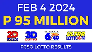 Lotto Result February 4 2024 9pm PCSO