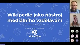 Pavel Bednařík: Wikipedie jako nástroj mediálního vzdělávání (30. 10. 2023)