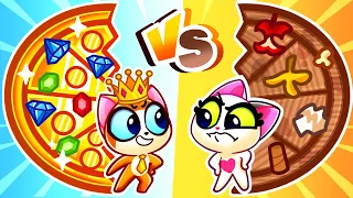 Rich VS Poor Pizza 🍕💎 Kids Cartoons and Nursery Rhymes by Purr-Purr Tails