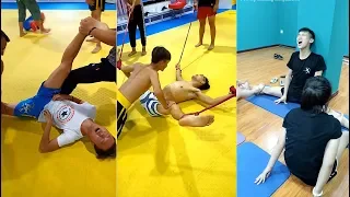 creative way to do the split training / kung fu /flexibility training / male