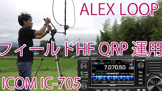 ICOM IC-705フィールド移動運用実践！　アレックスループ ALEX LOOP でピコトラのOMと交信できた！　アマチュア無線HF帯運用の参考にどうぞ